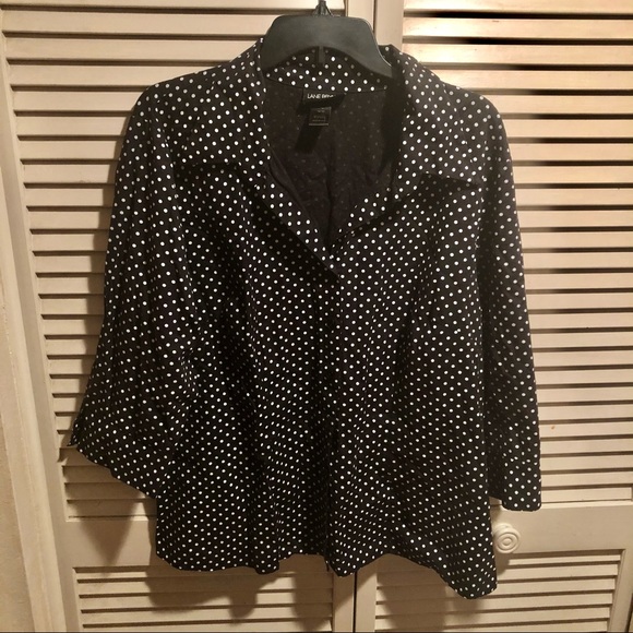 Lane Bryant Polka Dot Button Down Top - Picture 9 of 11